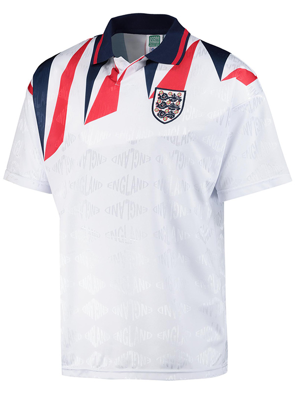 England maillot rétro domicile premier uniforme de football maillot haut de kit de football sportswear blanc homme coupe du monde 1990